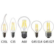 220V E14 LED 電球 220 12V E27 LED フィラメント電球 E27 LED ランプ交換 25 ワット 40 ワット 50 ワット白熱 E27 A60 ボンビリヤエジソンランプ(China)