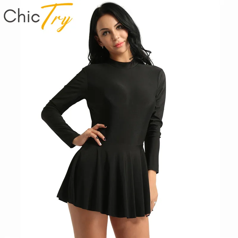 ChicTry Women Long Sleeve Gymnastics Leotard Back Zippered Adult Figure Skating Ballet Tutu Leotard Dress Stage Dance Costumes
ChicTry Women Long Sleeve Gymnastics Leotard Back Zippered Adult Figure Skating Ballet Tutu Leotard Dress Stage Dance Costumes