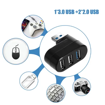 Rotatable High Speed 3 Ports USB HUB 2.0 USB Splitter Adapter for Notebook/Tablet Computer PC Peripherals
Rotatable High Speed 3 Ports USB HUB 2.0 USB Splitter Adapter for Notebook/Tablet Computer PC Peripherals