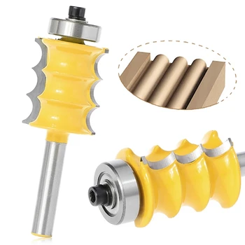 Large Triple Bead Column/Face Molding Router Bit -1/4" Shank For Woodworking