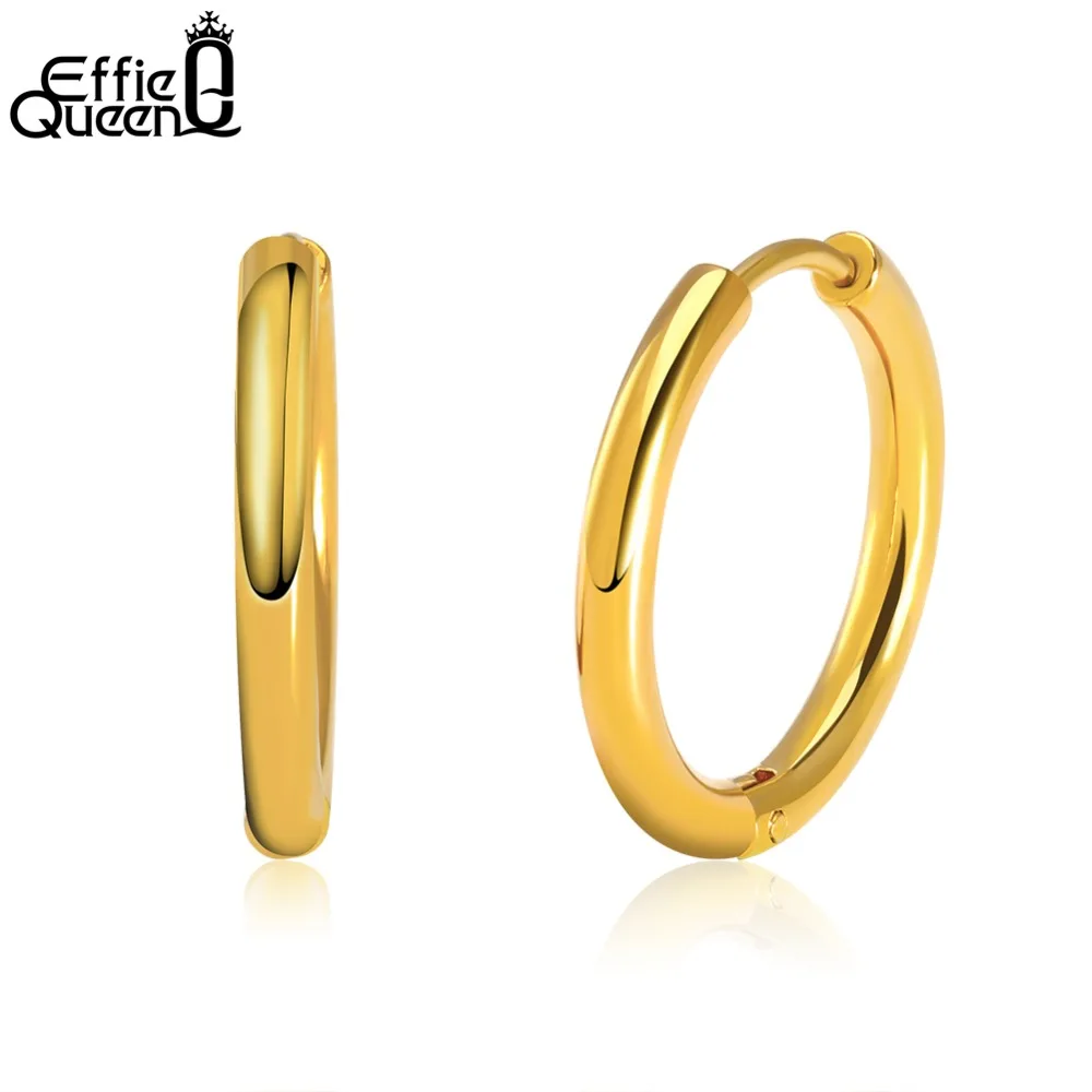 Effie Queen Smooth Stainless Steel Gold_color Hoop Earring Simple Design Round Female Wholesale Earrings Jewelry Gift IE61
Effie Queen Smooth Stainless Steel Gold_color Hoop Earring Simple Design Round Female Wholesale Earrings Jewelry Gift IE61