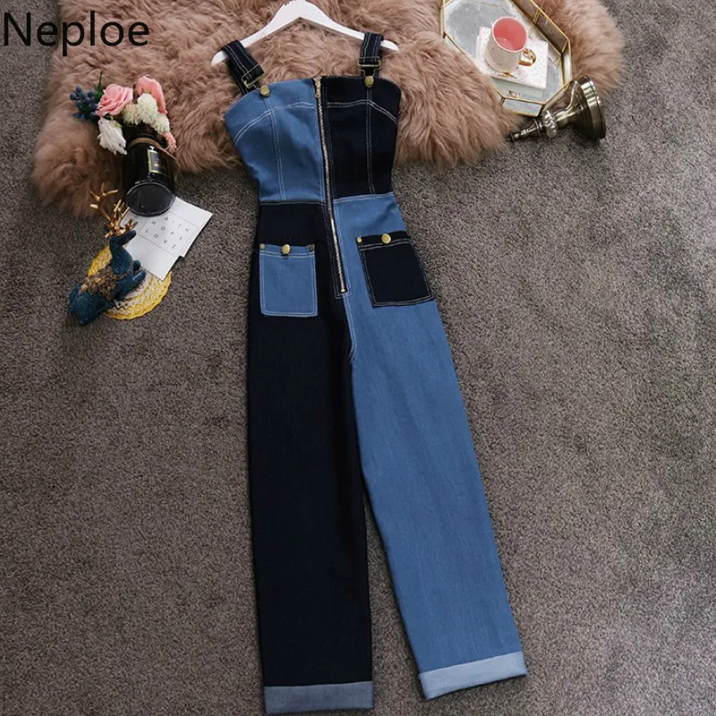 Neploe 2019 Spring Women Overalls Patchwork Color Block Streetwear Denim Jumpsuit Casual Jeans Jumpsuits Long Pants Romper 39065
Neploe 2019 Spring Women Overalls Patchwork Color Block Streetwear Denim Jumpsuit Casual Jeans Jumpsuits Long Pants Romper 39065