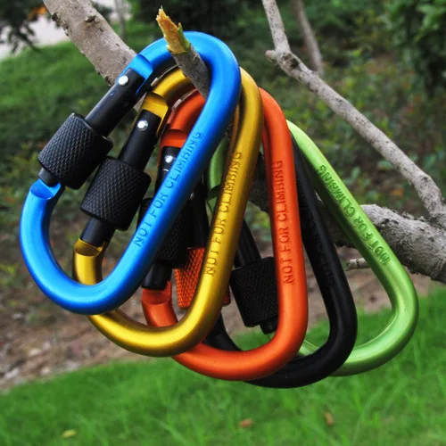 

8cm Aluminum Carabiner D-Ring Key Chain Clip Camping Keyring Snap Hook Outdoor Travel Kit