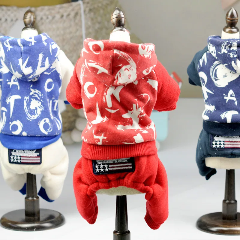 Fashion printing dog clothes winter pet hoodie Sweater four legs cotton dog coat and jacket pet Clothing apparel for Small dogs
Fashion printing dog clothes winter pet hoodie Sweater four legs cotton dog coat and jacket pet Clothing apparel for Small dogs