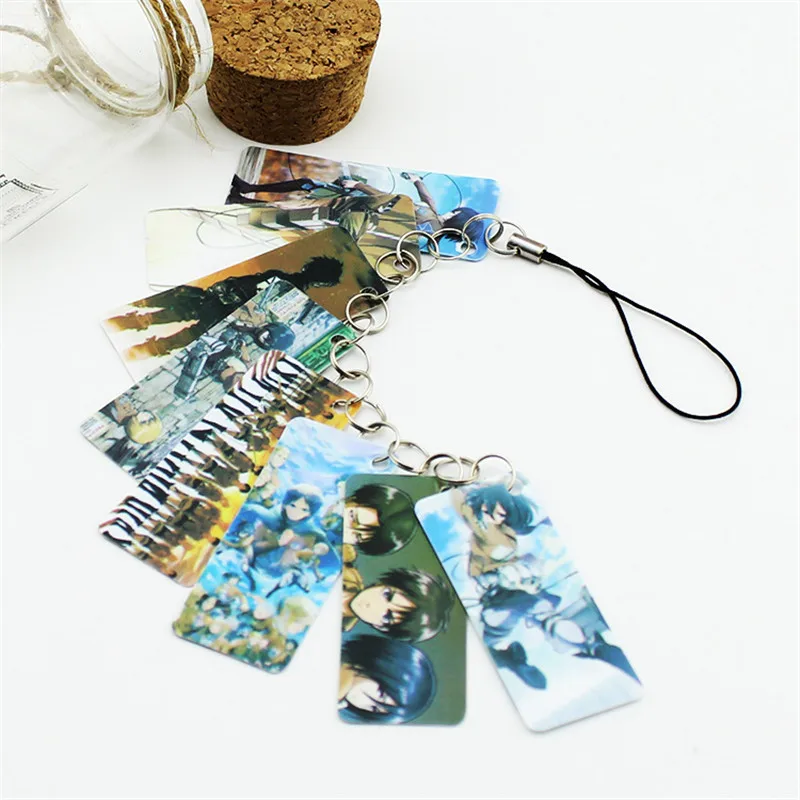 Cartoon Anime Attack on Titan Photo Pvc Card String Keychain 8 pcs Cards/string Women Bag Accessories Chaveiro Llaveros B206
Cartoon Anime Attack on Titan Photo Pvc Card String Keychain 8 pcs Cards/string Women Bag Accessories Chaveiro Llaveros B206