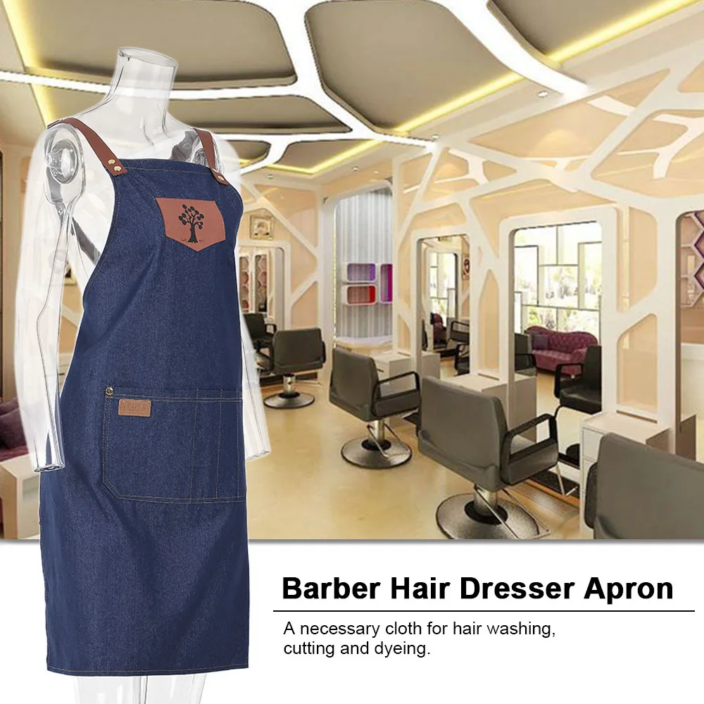 Barber Hair Dresser Salon Apron with Large Pockets Hairdressing Cloth Cutting Dyeing Blue Jean for Chef Barber Studio Uniforms
Barber Hair Dresser Salon Apron with Large Pockets Hairdressing Cloth Cutting Dyeing Blue Jean for Chef Barber Studio Uniforms