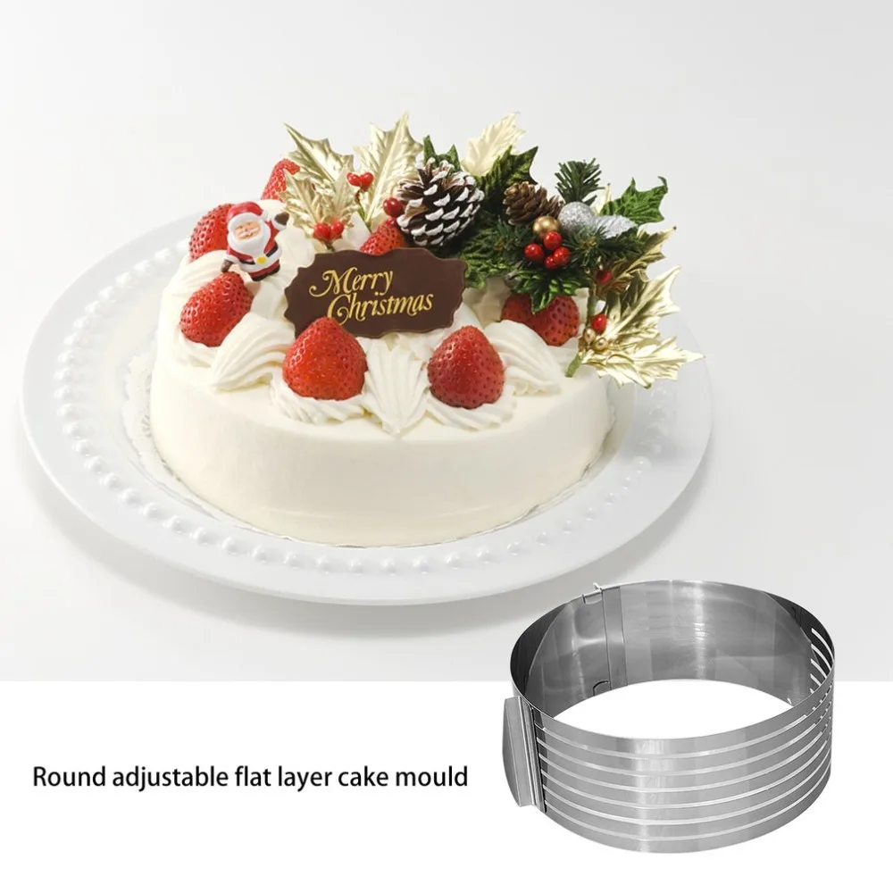 Cake Ring Cake Slicer Stainless Steel Cake Mold Adjustable Retractable Circular Cake Mold Layered Baking Tool Kit
Cake Ring Cake Slicer Stainless Steel Cake Mold Adjustable Retractable Circular Cake Mold Layered Baking Tool Kit