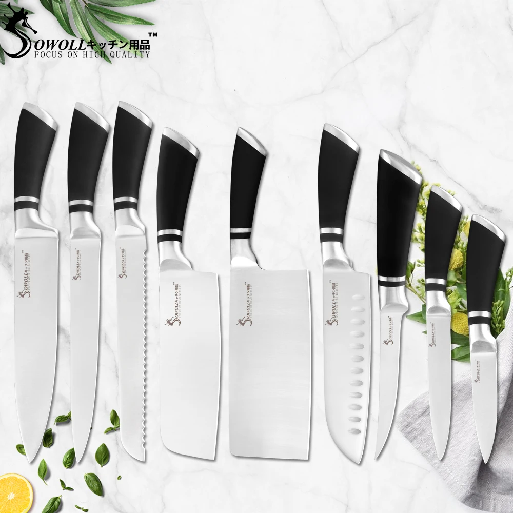 Sowoll Japanese Stainless Steel Kitchen Knives Set Chef Slicer Bread Chopping Santoku Boning Utility Fruit Home Cooking Knife
Sowoll Japanese Stainless Steel Kitchen Knives Set Chef Slicer Bread Chopping Santoku Boning Utility Fruit Home Cooking Knife