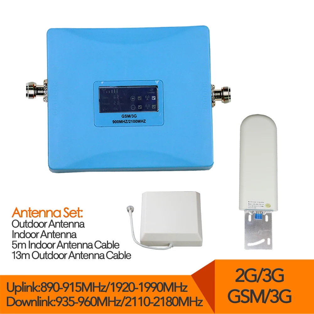 2G GSM 3G WCDMA Dual Band Amplifier 62dB Gain 900 2100 mhz Signal Booster Repeater with full set of inside outside antenna
2G GSM 3G WCDMA Dual Band Amplifier 62dB Gain 900 2100 mhz Signal Booster Repeater with full set of inside outside antenna