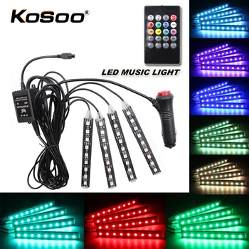 KOSOO Car Music Control RGB LED DRL Strip Light 5050SMD 12V Auto Remote Control Decorative Flexible LED Strip Decal Car Styling
KOSOO Car Music Control RGB LED DRL Strip Light 5050SMD 12V Auto Remote Control Decorative Flexible LED Strip Decal Car Styling