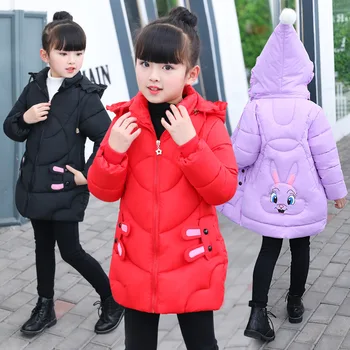 2-8 Years Girl Winter Parka Coat Jacket For Children Fashion Hooded Solid Thick Cotton Wadded Rabbit Outerwear Color Black / Pur
2-8 Years Girl Winter Parka Coat Jacket For Children Fashion Hooded Solid Thick Cotton Wadded Rabbit Outerwear Color Black / Pur