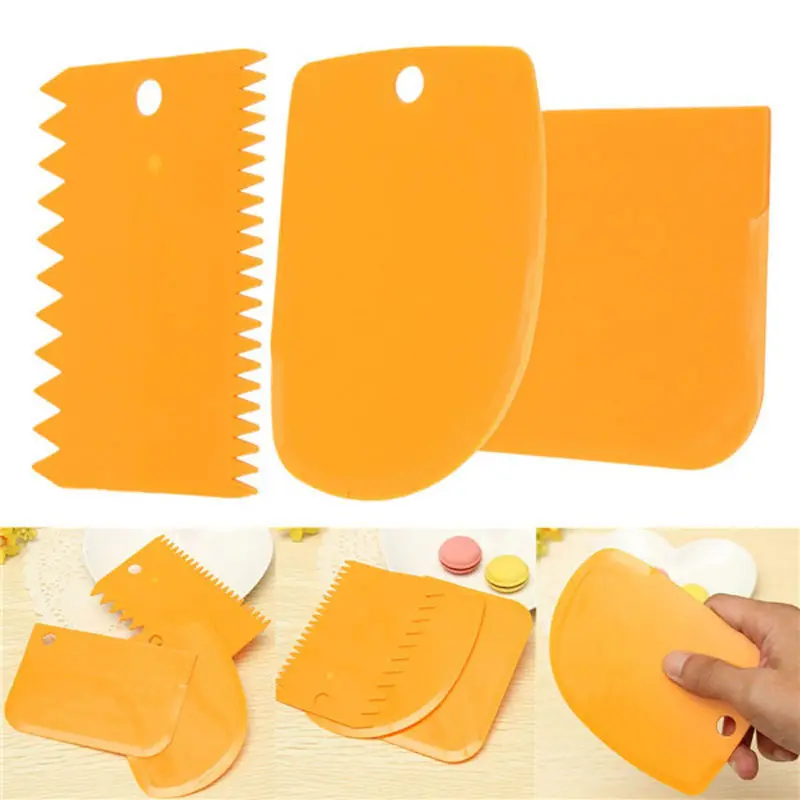 3Pcs/set Plastic Dough Knife Icing Fondant Scraper Jagged Edge Plain Smooth Cake Paddle Cake Spatulas Baking Pastry Tools Supply
3Pcs/set Plastic Dough Knife Icing Fondant Scraper Jagged Edge Plain Smooth Cake Paddle Cake Spatulas Baking Pastry Tools Supply