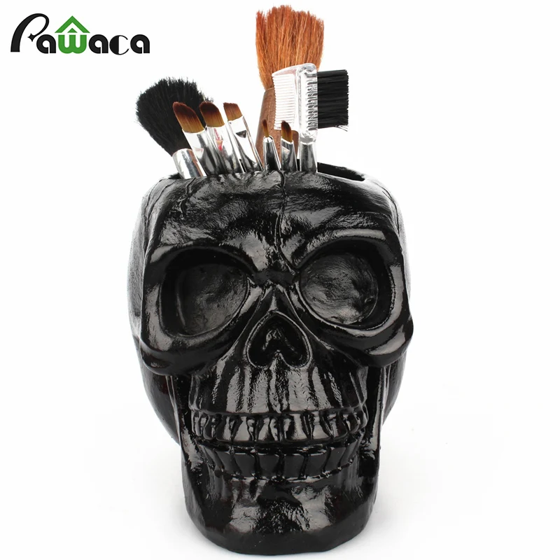 3D Skull Head Figurine Skeleton Ornament Stationery Holder Makeup Storage Container Flower Pot Jewellery Box Office Home Decor
3D Skull Head Figurine Skeleton Ornament Stationery Holder Makeup Storage Container Flower Pot Jewellery Box Office Home Decor