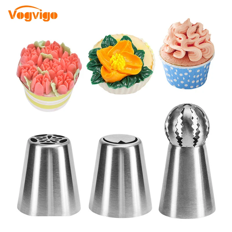 VOGVIGO 3PCS Russian Icing Piping Nozzles 304 Stainless Steel DIY Tips Cake Decorating Tools Sugarcraft Pastry Tools
VOGVIGO 3PCS Russian Icing Piping Nozzles 304 Stainless Steel DIY Tips Cake Decorating Tools Sugarcraft Pastry Tools