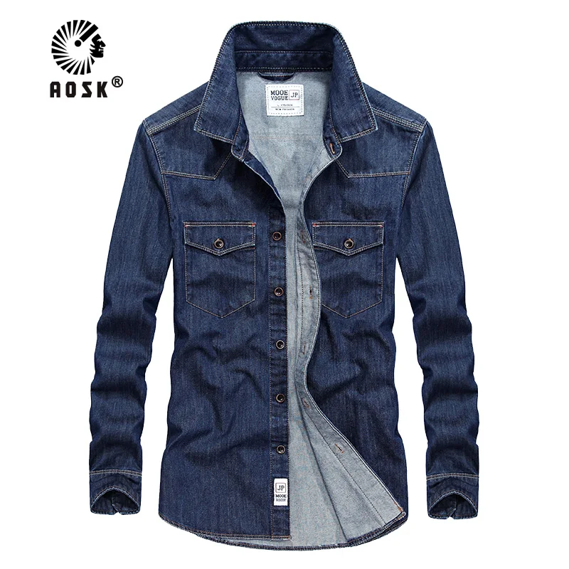 Spring Autumn Men Denim Thin Shirt Long Sleeve Soft 100% Cotton Two Pockets Slim Slight Elastic Jeans Cowboy 4XL ropa
Spring Autumn Men Denim Thin Shirt Long Sleeve Soft 100% Cotton Two Pockets Slim Slight Elastic Jeans Cowboy 4XL ropa