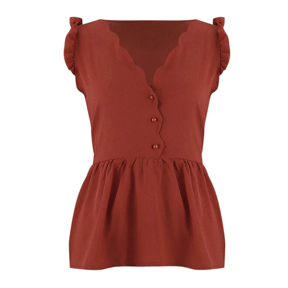 2019 New Women Blouses Sleeveless Shirts Polyester Red Loose Shirt Casual Female XL Size V-Neck Solid Casual Blouse Tops L*5
2019 New Women Blouses Sleeveless Shirts Polyester Red Loose Shirt Casual Female XL Size V-Neck Solid Casual Blouse Tops L*5