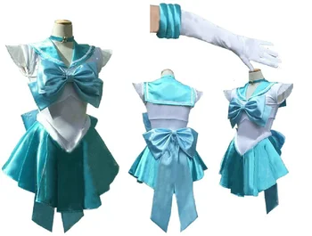 Japanese Anime women Sailor Moon Costume Mizuno Ami Blue Fancy Dress Role Play Mizuno Ami Costumes with necklace and gloves
Japanese Anime women Sailor Moon Costume Mizuno Ami Blue Fancy Dress Role Play Mizuno Ami Costumes with necklace and gloves