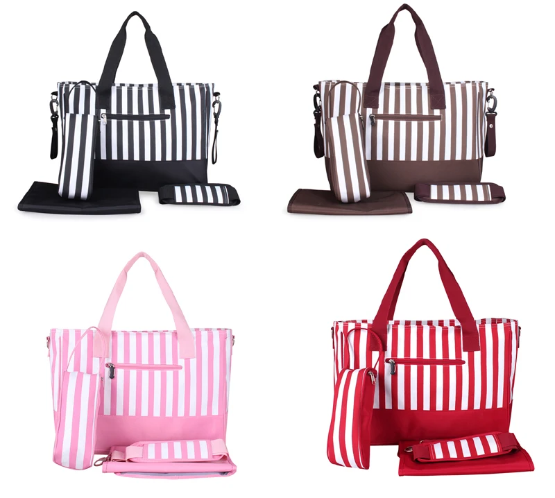 New Stripe Design 4PCS Tote Cross Body Baby Nappy Changing Bag Set Diaper Bag Set Messenger Diaper Bag--1709
New Stripe Design 4PCS Tote Cross Body Baby Nappy Changing Bag Set Diaper Bag Set Messenger Diaper Bag--1709