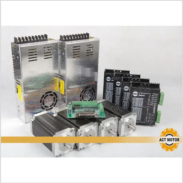 ACT Motor 4Axis Nema23 Stepper Motor Dual Shaft 23HS2430B 425oz-in 3A 4Leads Bipolar+Driver DM542 128Micro Engraver Laser
ACT Motor 4Axis Nema23 Stepper Motor Dual Shaft 23HS2430B 425oz-in 3A 4Leads Bipolar+Driver DM542 128Micro Engraver Laser
