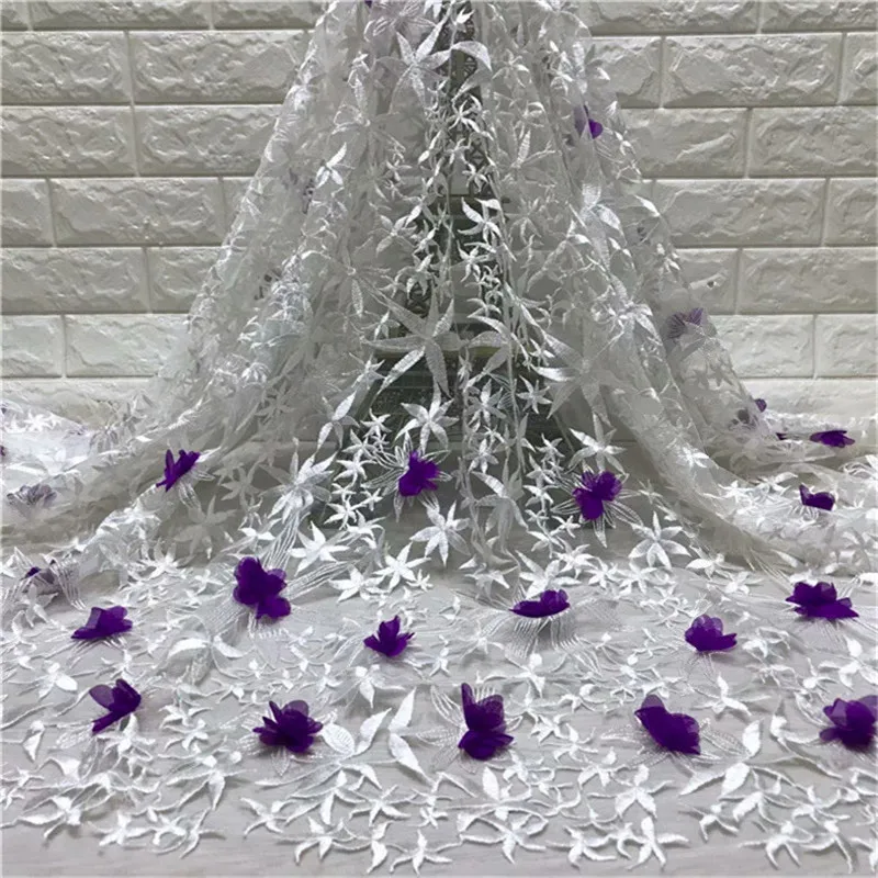 French African Lace Fabric Purple white Guipure 3D Flower Cotton Cord Tulle Nigerian Tissu Mesh India Lace for Wedding Dress
French African Lace Fabric Purple white Guipure 3D Flower Cotton Cord Tulle Nigerian Tissu Mesh India Lace for Wedding Dress