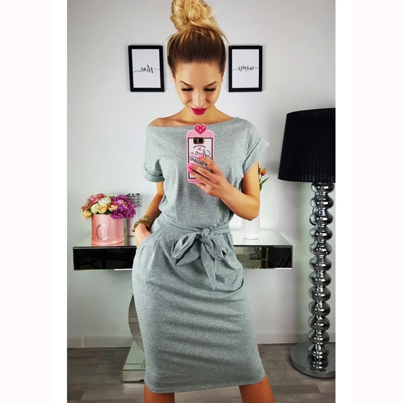 Fashion Woman Lace Belt O Neck Short Sleeve Slim Dress Solid Sundress Women Summer Dress 2019 Striped Dress Female
Fashion Woman Lace Belt O Neck Short Sleeve Slim Dress Solid Sundress Women Summer Dress 2019 Striped Dress Female