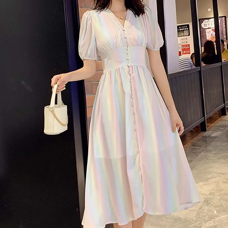 HAMALIEL Designer Women Party Dress 2019 Summer Runway Chiffon Rainbow Gradient Color Dress Vintage Lantern Sleeve Runway Dress
HAMALIEL Designer Women Party Dress 2019 Summer Runway Chiffon Rainbow Gradient Color Dress Vintage Lantern Sleeve Runway Dress