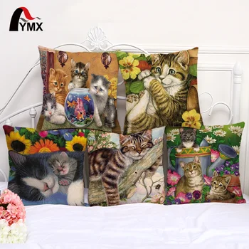 Cute Cat Printing Linen Cushion Cover Colorful Cats Pattern Decorative Throw Pillow Case for Sofa Fashion Customized Pillowcase
Cute Cat Printing Linen Cushion Cover Colorful Cats Pattern Decorative Throw Pillow Case for Sofa Fashion Customized Pillowcase