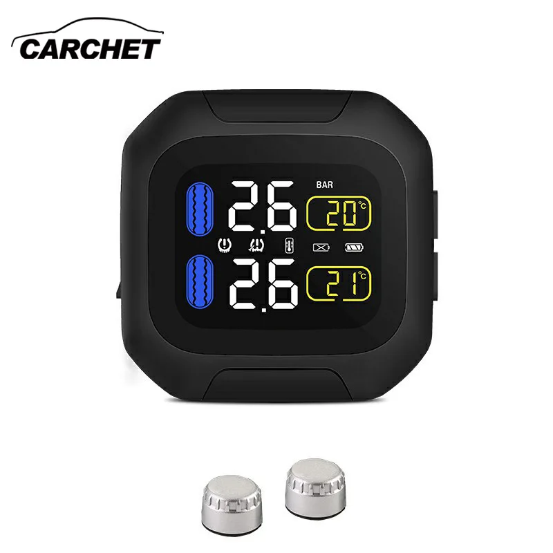 CARCHET Motorcycle Autocycle Tire Pressure Monitor System Monitor + External Sensors TPMS for Motorcycle Auto bike Bike Scooter
CARCHET Motorcycle Autocycle Tire Pressure Monitor System Monitor + External Sensors TPMS for Motorcycle Auto bike Bike Scooter