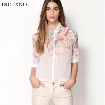 INDJXND New Summer Hot Women Blouses Ropa Mujer Lapel Collar Apparel Button Woman Casual Clothes Flowers Chiffon Shirts Body
INDJXND New Summer Hot Women Blouses Ropa Mujer Lapel Collar Apparel Button Woman Casual Clothes Flowers Chiffon Shirts Body
