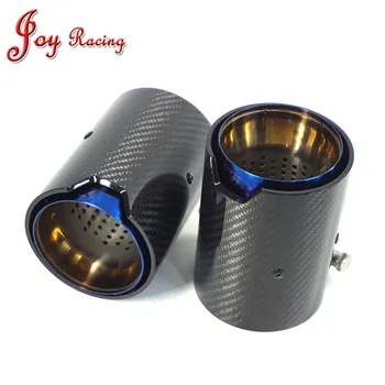 2PCS Glossy Carbon Fiber SUS304 Stainless Exhaust End Tail Tips with Burning Blue 63mm/67mm/70mm ID inlet for BMW M2/M3/M4
2PCS Glossy Carbon Fiber SUS304 Stainless Exhaust End Tail Tips with Burning Blue 63mm/67mm/70mm ID inlet for BMW M2/M3/M4