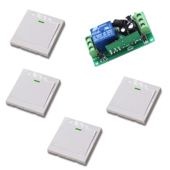 New Arrival 9V 12V 24V 1CH RF Wireless Remote Control System 1 pcs Receiver& 4 pcs Wall Transmitters Lamp/Light Controller
New Arrival 9V 12V 24V 1CH RF Wireless Remote Control System 1 pcs Receiver& 4 pcs Wall Transmitters Lamp/Light Controller