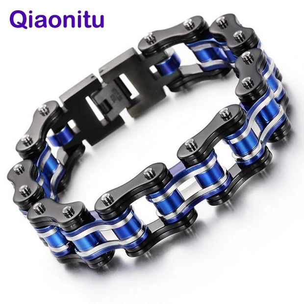Punk Black Blue Silver Fashion Bike Motor Motorcycle Chain Titanium Stainless Steel Biker Men's Bracelet Bangle jewelry 8.66''
Punk Black Blue Silver Fashion Bike Motor Motorcycle Chain Titanium Stainless Steel Biker Men's Bracelet Bangle jewelry 8.66''