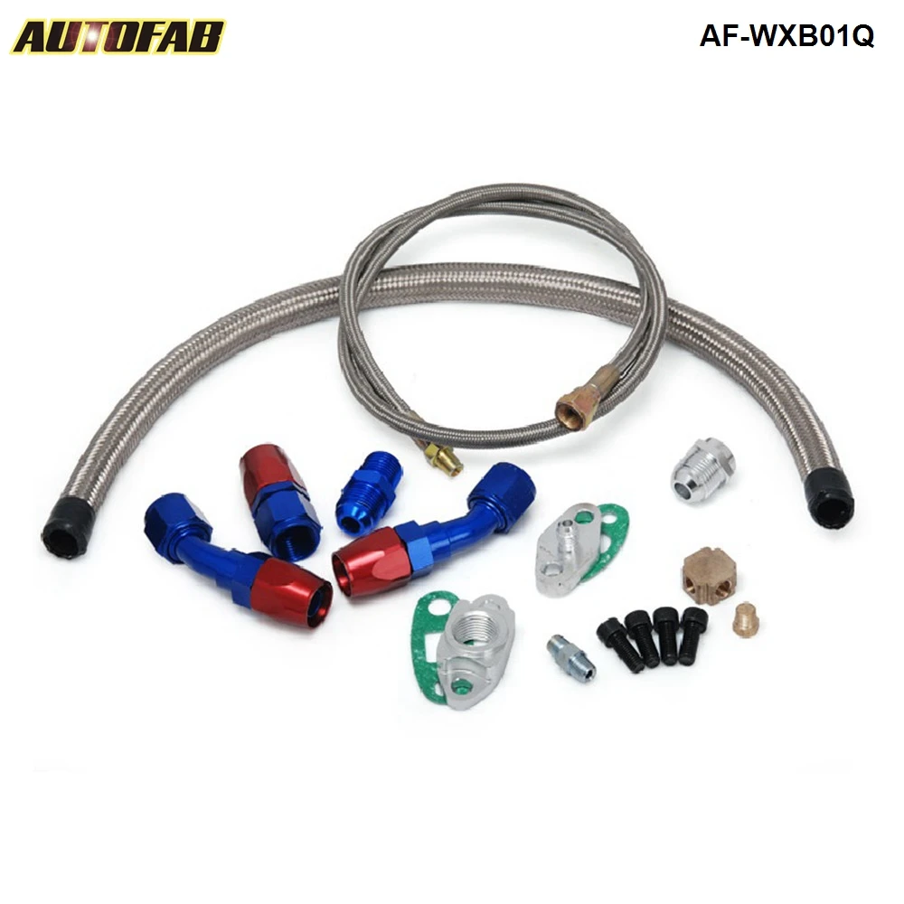 Oil Return+Oil Feed Drain Line Kit T3 T4 T04E T61 Turbo AF-WXB01Q | Автомобили и мотоциклы