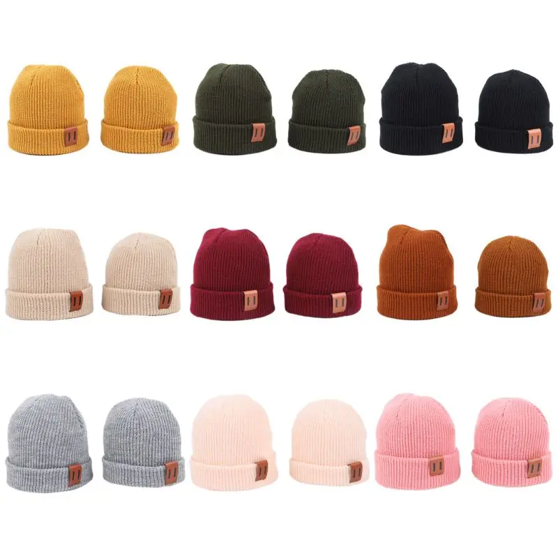 Adult Kids Winter Ribbed Knitted Hat Vertical Striped Parent-Child Cuffed Slouchy Beanie Cap Faux Leather Patch Ear Warmer
Adult Kids Winter Ribbed Knitted Hat Vertical Striped Parent-Child Cuffed Slouchy Beanie Cap Faux Leather Patch Ear Warmer