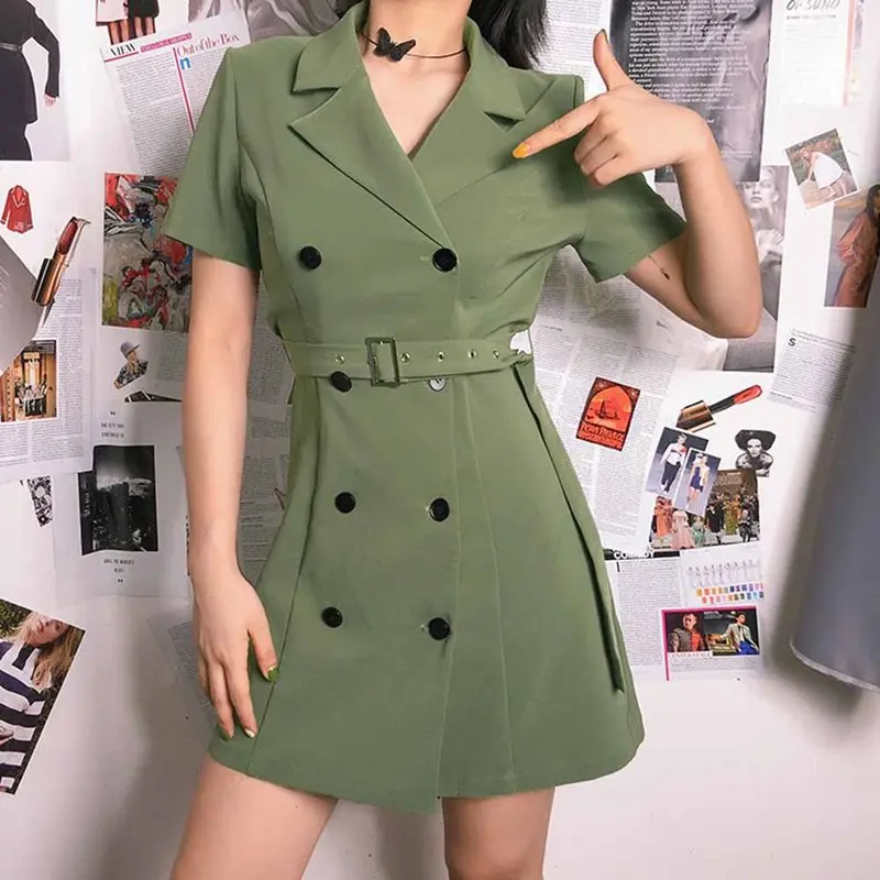 Fashion Green Sexy Mini Office Dress Women Korean Elegant Belt Slim Plain Vintage Simple Work Ladies Street Summer Short Dresses
Fashion Green Sexy Mini Office Dress Women Korean Elegant Belt Slim Plain Vintage Simple Work Ladies Street Summer Short Dresses