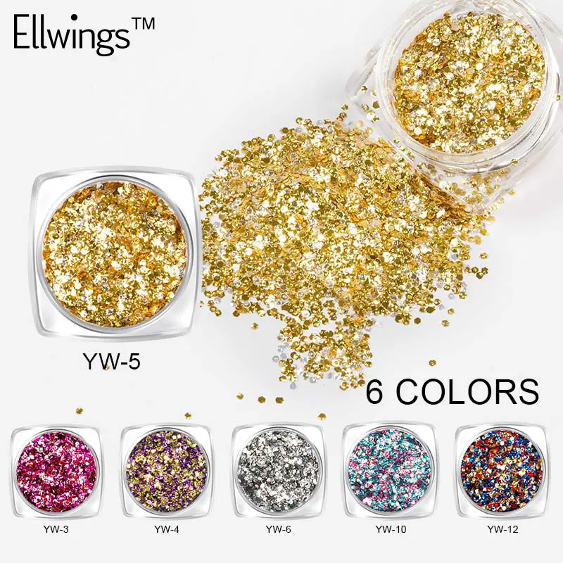 Ellwings 6 Colors Mermaid Dust Mixed Nail Art Glitter Sequins Pigment Powder for UV Gel Nails Decoration Shining Nail Design
Ellwings 6 Colors Mermaid Dust Mixed Nail Art Glitter Sequins Pigment Powder for UV Gel Nails Decoration Shining Nail Design