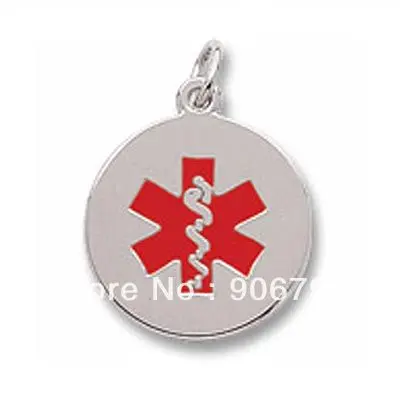 100pcs a lot rhodium plated medical alert charm with red paint smooth and flat back for engraving
100pcs a lot rhodium plated medical alert charm with red paint smooth and flat back for engraving