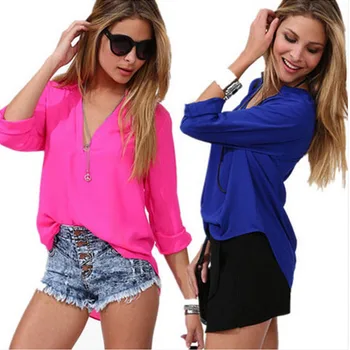 Hot Fashion Blusa Feminina Summer Casual Plus Size V -Neck Full Sleeve Chiffon Shirt Women Blouse Blusas Women Tops Clothing
Hot Fashion Blusa Feminina Summer Casual Plus Size V -Neck Full Sleeve Chiffon Shirt Women Blouse Blusas Women Tops Clothing