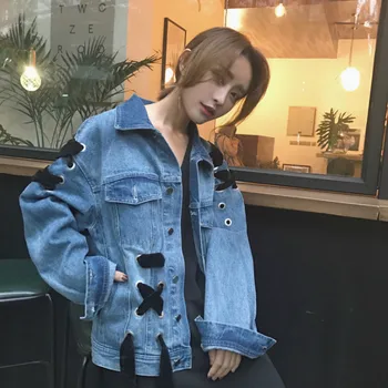 2020 New Spring Autumn Long Sleeve Denim Jacket Coat Korea Style Cowboy Bandage Women Regular High Quality Casual Ladies Coats 
2020 New Spring Autumn Long Sleeve Denim Jacket Coat Korea Style Cowboy Bandage Women Regular High Quality Casual Ladies Coats