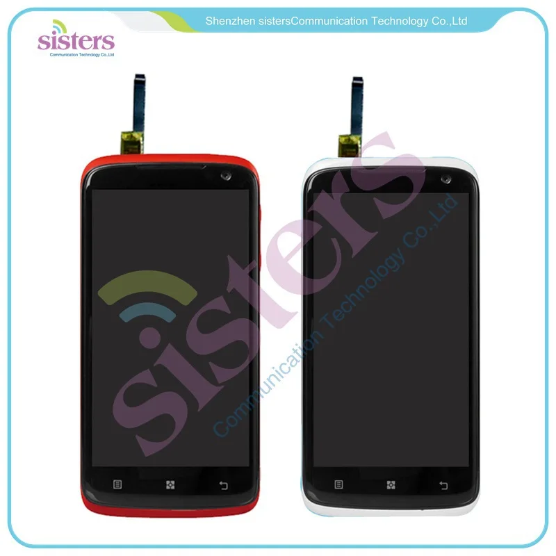 LEN0034 Black Red Original Full LCD Display Touch Screen Digitizer Assembly With Frame Replacement Repair Parts For Lenovo S820 (1)