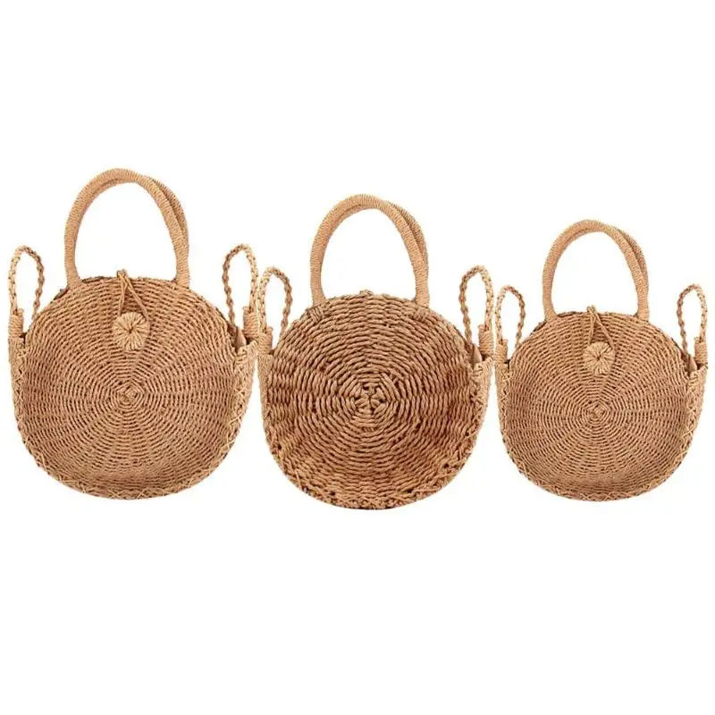 Vintage Handmade Rattan Woven Round Handbag Vintage Retro Straw Rope Knitted Messenger Bag Lady Fresh Paper Beach Tote Bag
Vintage Handmade Rattan Woven Round Handbag Vintage Retro Straw Rope Knitted Messenger Bag Lady Fresh Paper Beach Tote Bag
