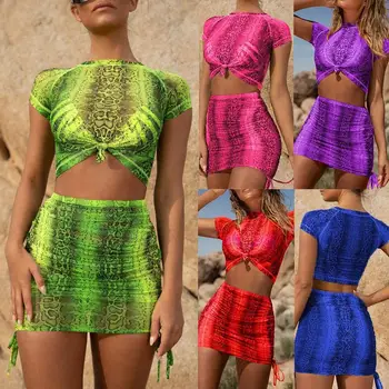 Summer New Arrival Fashion Women Sexy Short Sleeve Bandage Snakeskin Short Top Skirt 2Piece Set Suits 2019 x1
Summer New Arrival Fashion Women Sexy Short Sleeve Bandage Snakeskin Short Top Skirt 2Piece Set Suits 2019 x1