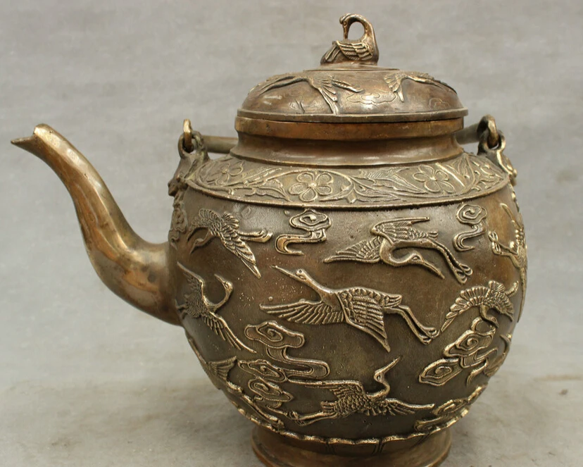 USPS to USA S1447 11" Marked Chinese Bronze Copper 100 Fly Crane Statue Folk Teapot Wine Pot B0401
USPS to USA S1447 11" Marked Chinese Bronze Copper 100 Fly Crane Statue Folk Teapot Wine Pot B0401