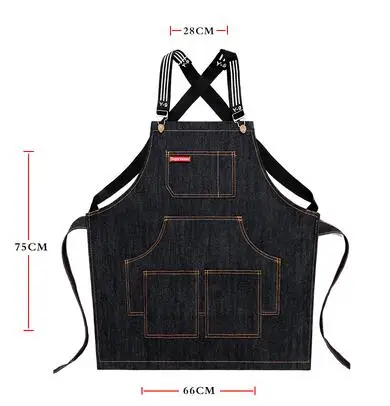 Apron denim fashion men and women work custom barista milk tea barber shop painting
Apron denim fashion men and women work custom barista milk tea barber shop painting