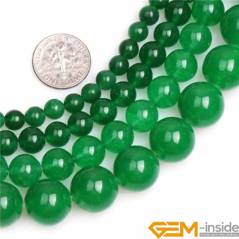 

Green Jades Round Beads For Jewelry Making Strand 15" DIY Loose Bead For Bracelet Necklace Making 6mm 8mm 10mm 12mm Selectable