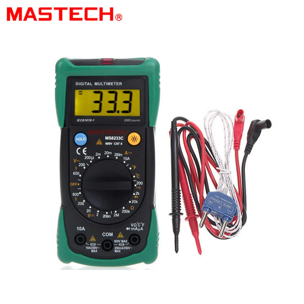 MASTECH MS8233C Non-Contact LCD Display Electrical Handheld Tester Digital Multimeter
MASTECH MS8233C Non-Contact LCD Display Electrical Handheld Tester Digital Multimeter