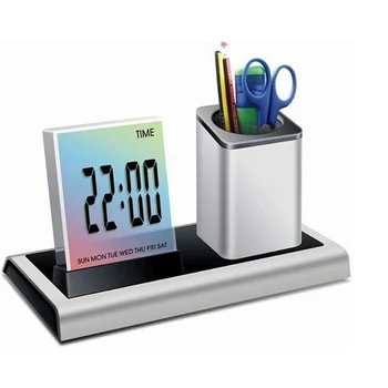 Desk Pen Holder Pencil Container With Calendar Timer Pen Holder Container Lcd Digital Alarm Clock Desk Pencil Holder Organizer
Desk Pen Holder Pencil Container With Calendar Timer Pen Holder Container Lcd Digital Alarm Clock Desk Pencil Holder Organizer