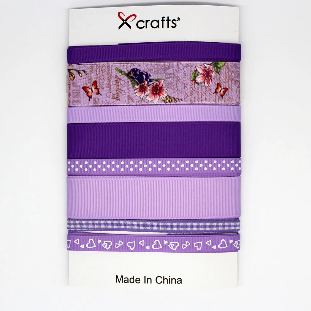PPCrafts Purple Colors Satin/Grosgrain/Printed Ribbon Mixed Set for Baby's Hair Bows Making Tape 1yard/color
PPCrafts Purple Colors Satin/Grosgrain/Printed Ribbon Mixed Set for Baby's Hair Bows Making Tape 1yard/color
