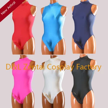 

Free Shipping DHL Sexy Adult Lycra Spandex Bodysuit One-Piece Dancewear Leotard Penis Sheath 7 Colors For Events Halloween Party