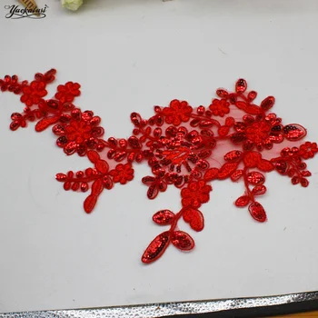 YACKALASI Bridal Wedding Appliqued Flower Lace Patches Sequined Headwear 3D Embroidered Mirror Pairs Sewing Trims Red 33cm*17cm
YACKALASI Bridal Wedding Appliqued Flower Lace Patches Sequined Headwear 3D Embroidered Mirror Pairs Sewing Trims Red 33cm*17cm